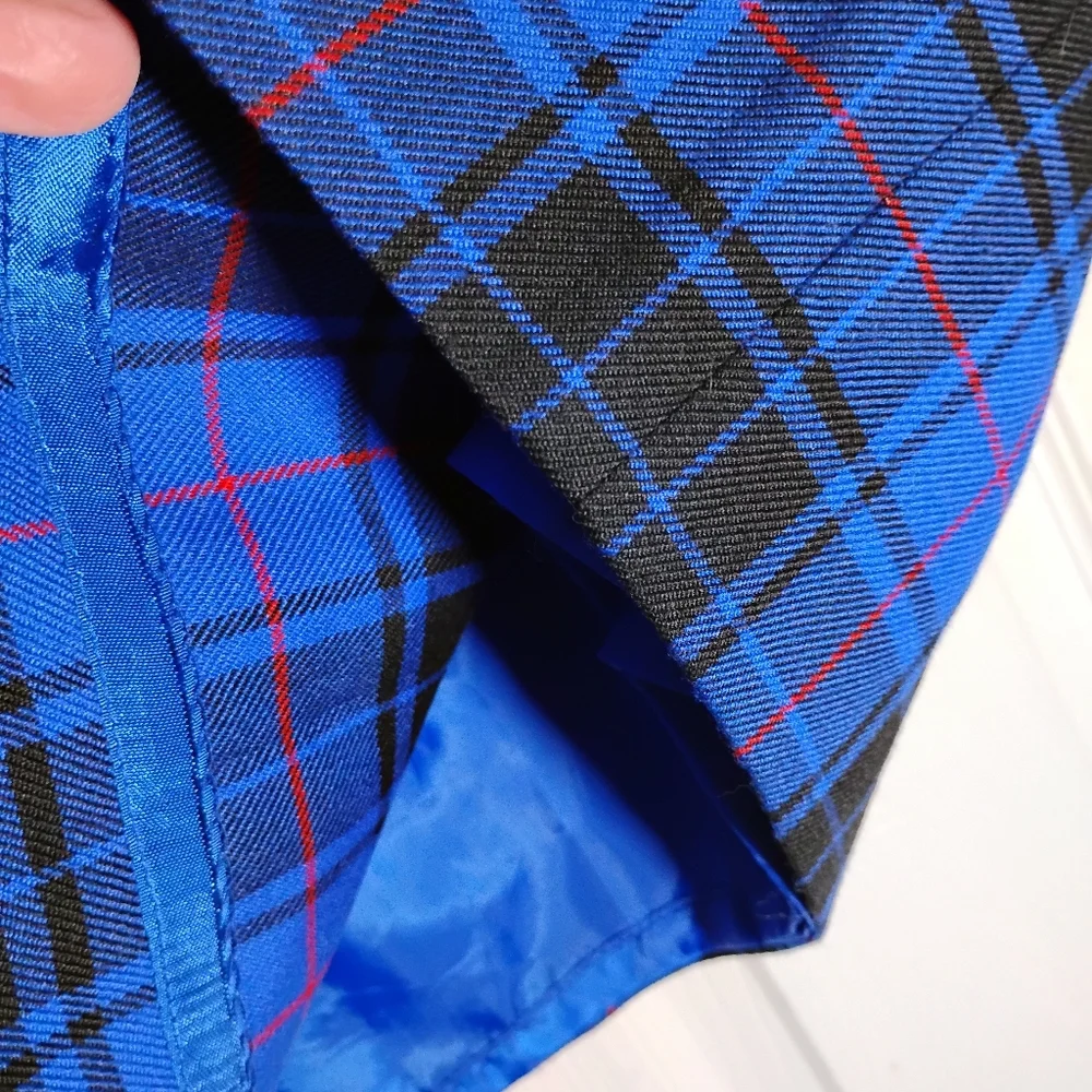 Faux Wrap Plaid Skirt Vtg. Stephanie Andrews 10 Petite Lined